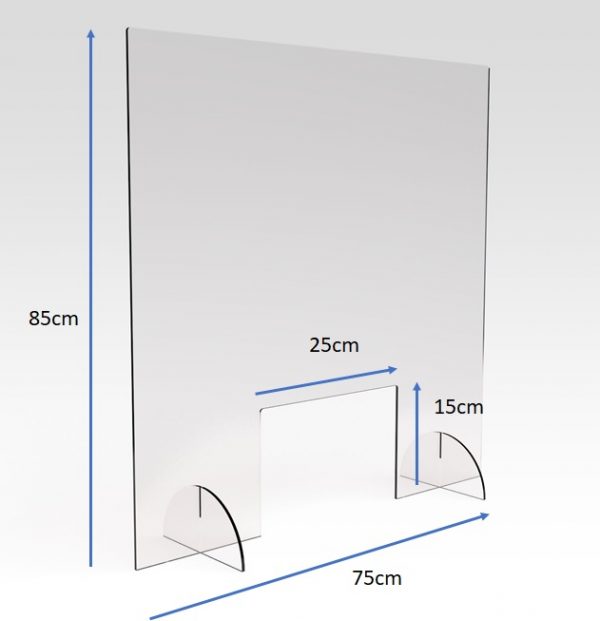 Barreira de Proteção Acrílica 75cm - Proteção de Balcão